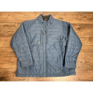 Ariat Rebar Puffer Jacket Women XXL Blue Full Zip Quilted Lightweight Ripstop